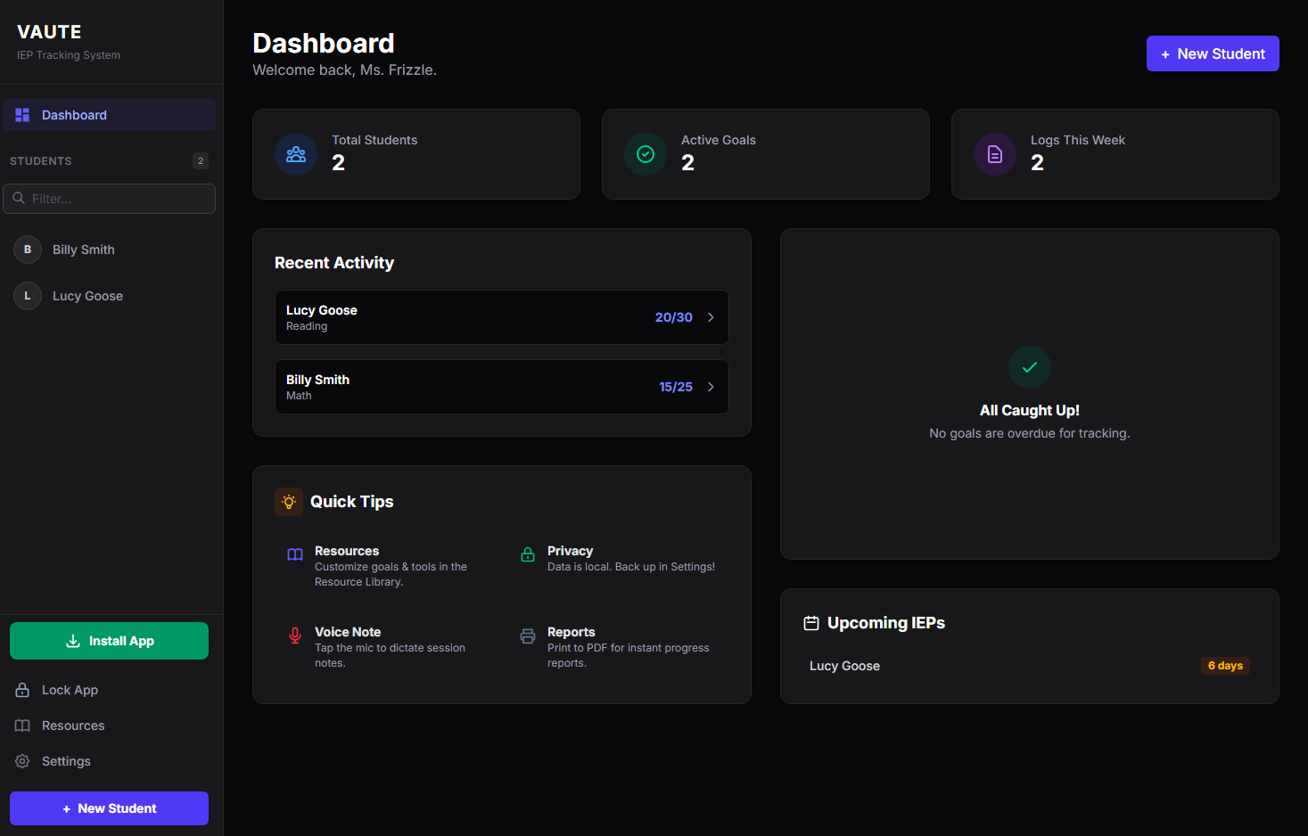 App Dashboard